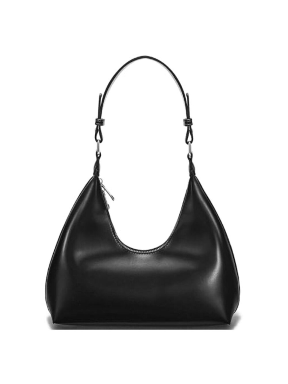 Small Crescent Hobo Shoulder Bag Faux Leather Underarm Purse